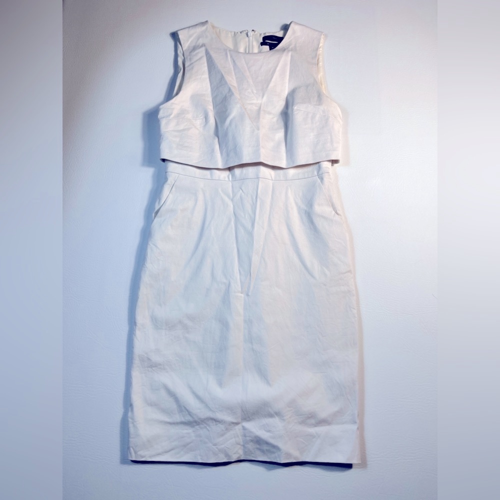 J. Crew Cream Tiered Midi Dress EUC sz 4P